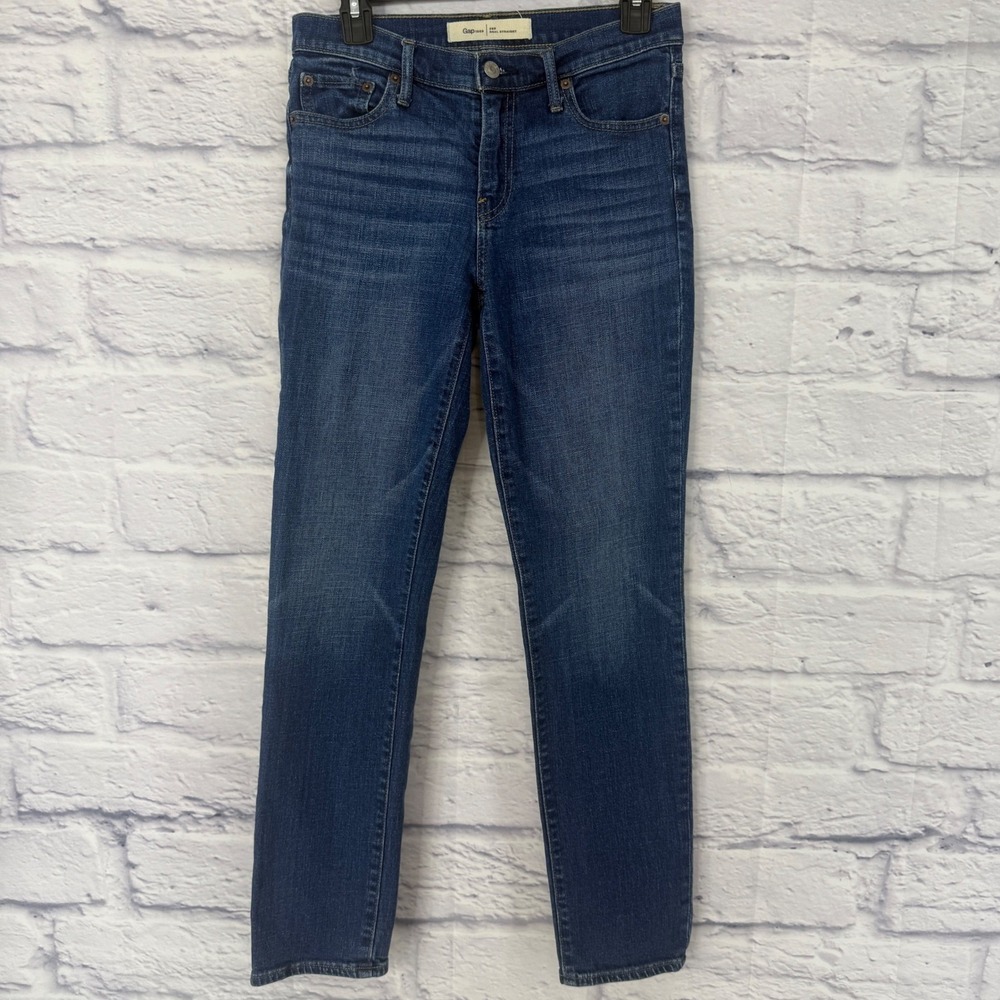 Gap 1969 Real Straight Leg Jeans Women's Size 26R‎ Medium Wash Denim
